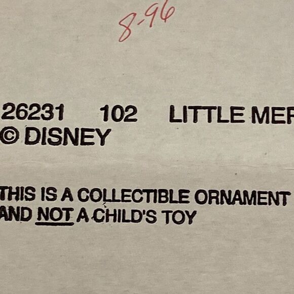 Vintage Grolier Disney Little Mermaid Ariel Sebastian Christmas Tree Ornament - Picture 8 of 8